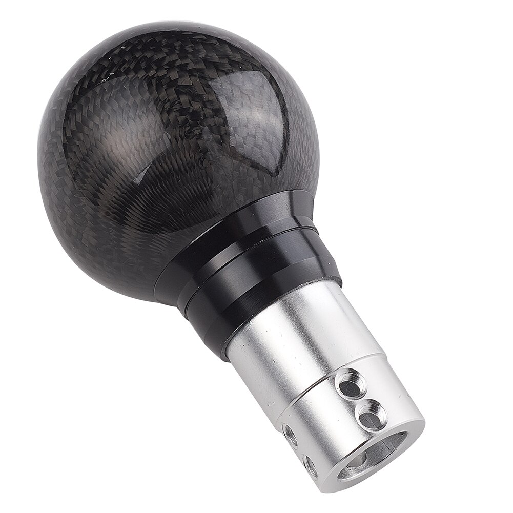 Genuine Carbon Fiber AT CVT Shift Knob with Selector Button Automatic Gearstick Shifter Gear Knob Lever Handle Ball: Black