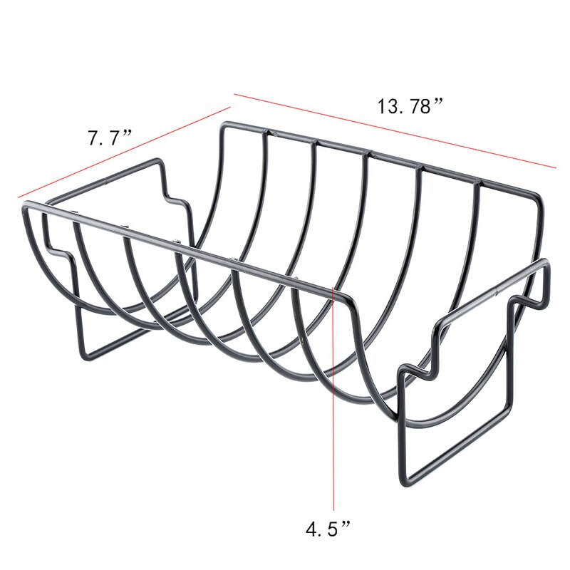 Rib Shelf Barbecue Rib And Roast Rack Non-Stick Chicken Beef Ribs Holder Rack Grilling Basket For Outdoor Picnic Supplies