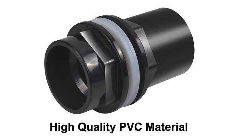 NuoNuoWell 2PCS Fish Tank Bulkhead Joint PVC Waterproof Connectors Aquarium Accessories Upgrade Silicone Gasket 20mm/25mm/32mm