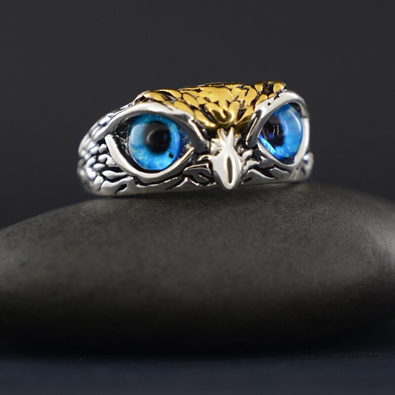 Anillo Vintage con de búho y águila para hombre y mujer, sortija ajustable, estilo Retro antiguo, Animal de amor de EE. UU., para mujer: Style 7