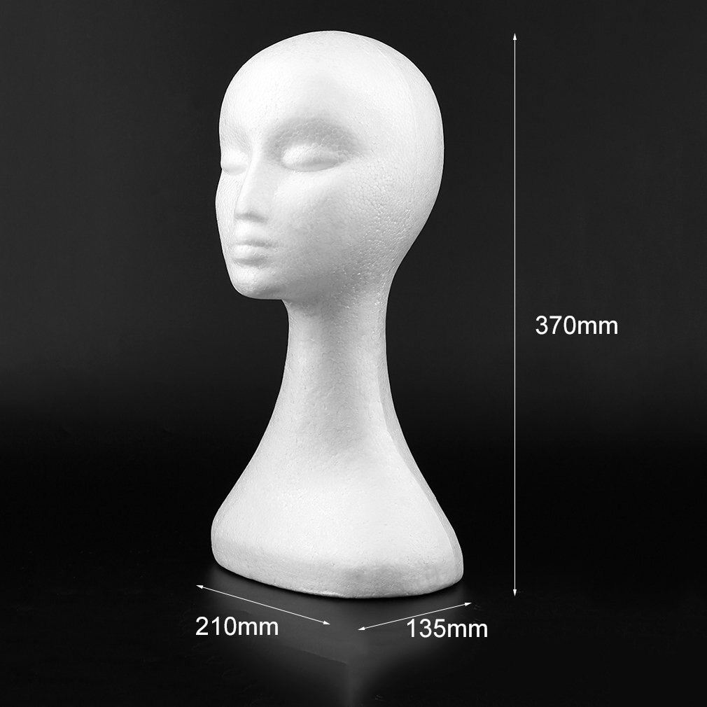 Foam Head Practical Mannequin Head Dummy Head Female Head Model Hat Wig Glasses Convenient Prop Display: C