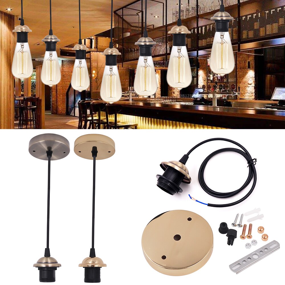 Vintage Retro Edison Lamp E27 Socket Pendant Lights Bulb Socket Screw Base Aluminum Light Industrial Retro Lamp Holder 220V