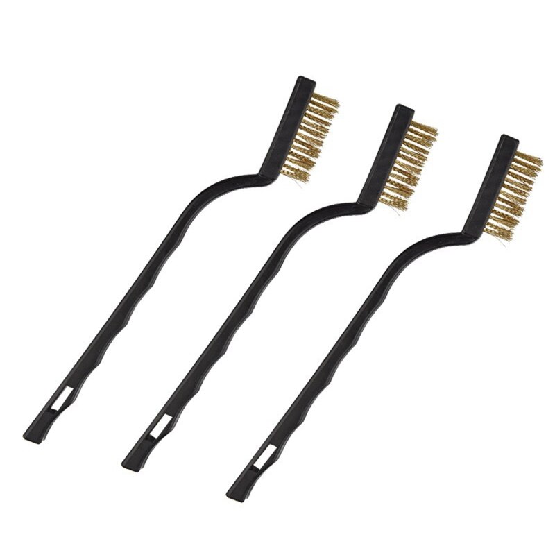3D Printer Nozzle Cleaning Brushes Kit Brass/ Nylon/ Steel Extruder Hotend Nozzles Cleaner Derusting Brush Set 12cm 3PCS