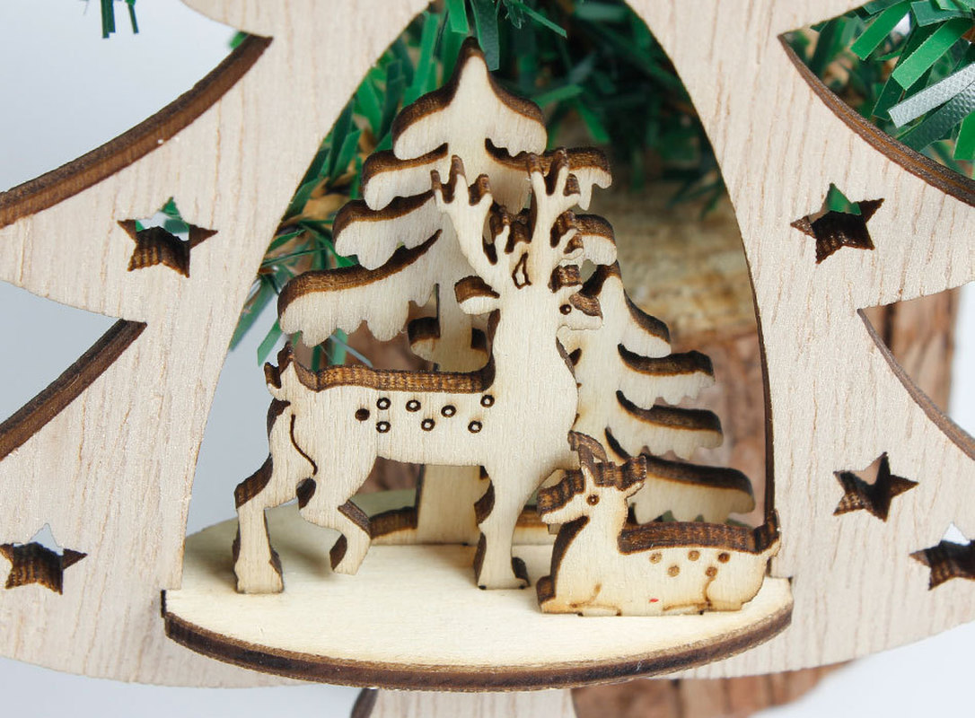 Snowflake Wooden Embellishments Rustic Merry Christmas Tree Hanging Ornament Pendant Xmas Decorations for Home