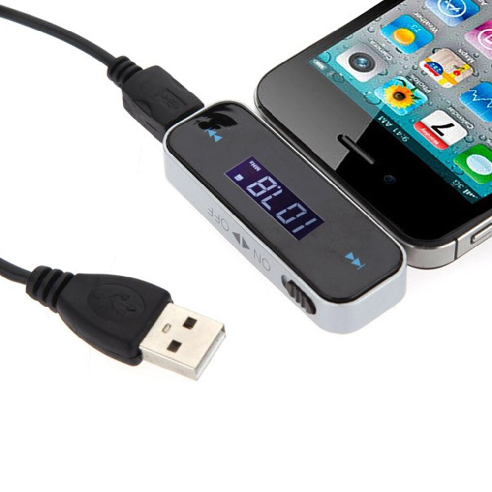 Mini transmisor de Radio FM inalámbrico para coche, modulador manos libres, transmisor, pantalla LCD con Cable, accesorios interiores, 3,5mm