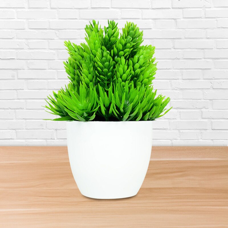 Bonsái Artificial en maceta con hojas verdes, plantas de simulación de árbol pequeño para decoración del hogar y jardín, decoraciones de mesa para fiestas de cumpleaños y bodas: B06