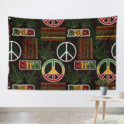 Un amour paix suspendus drapeau bannière musique Rock Reggae jamaïque décoration de la maison Art mural 4 œillets dans les coins 3 * 5FT 144cm * 96cm: B / 2 x 3FT (60 x 90cm)