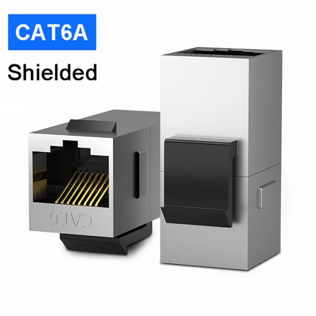 ZOERAX CAT7 CAT6A CAT6 Coupler RJ45 Keystone Shielded Coupler, Shielded Female to Female RJ45 Inline Coupler Keystone Jack: Blue / 1.8m