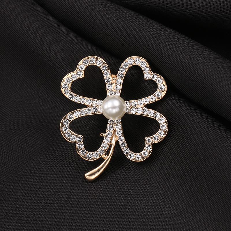 baiduqiandu Pearl & Crystal Booches Pin Charming Bow Butterfly Flower Guitar Women Wedding Bouquet Clothing Dress Accessories: 9129 Gold