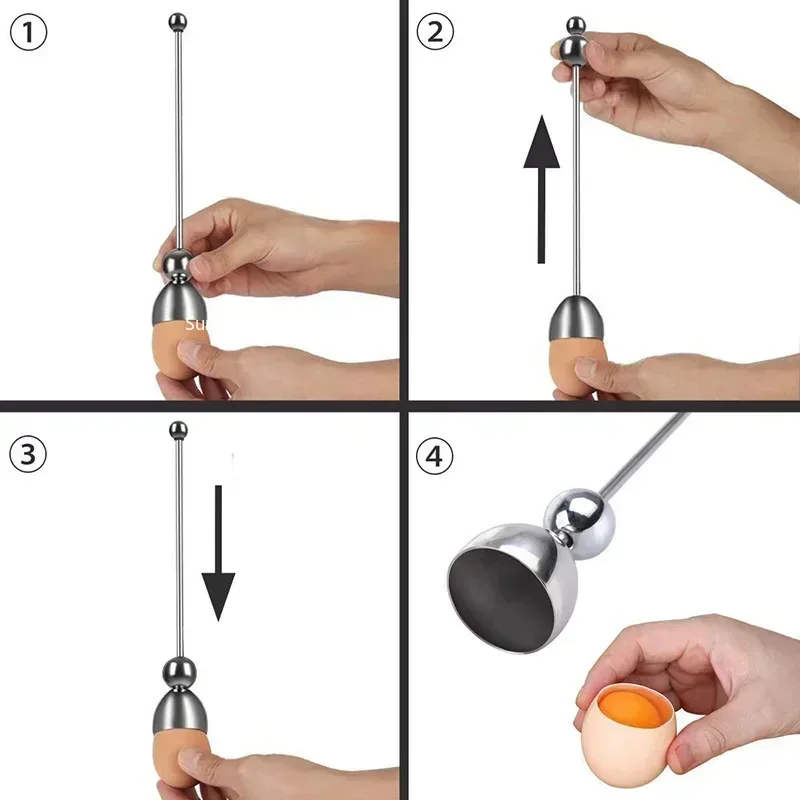 Egg Cutter Opener Egg Stainless Steel Breaker Break Beat Clipper Scissor Shell Boiled Kitchen Tool Cooked Snipper Whisk