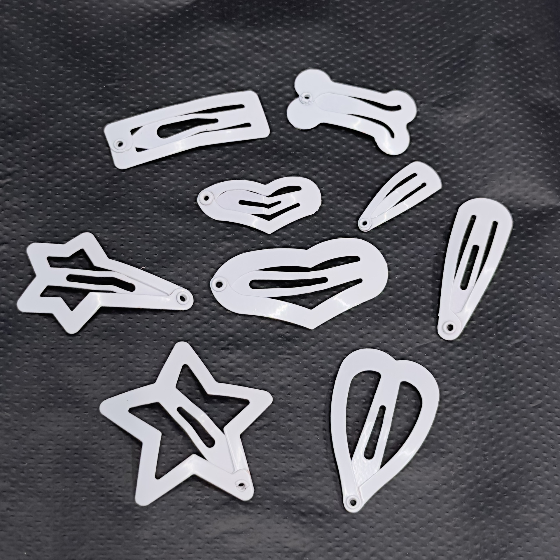 50 Stuks 2.5Cm 3Cm Mini Witte Ster Hart Haarclips Metalen Geometrische Haarspelden Voor Verpleegsters Haargrepen Zij Haar Glijbaan