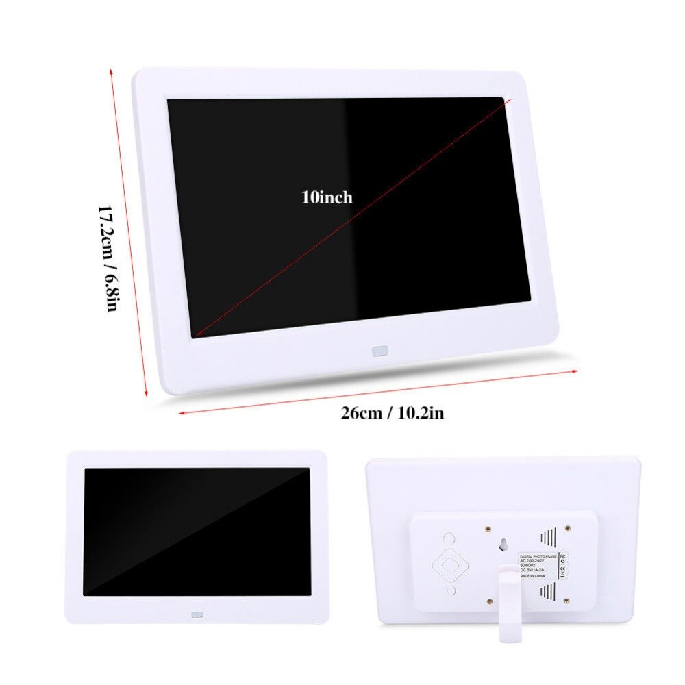 10 inches Digital Picture Frame Photo Album High Resolution MP3 MP4 Movie Player Alarm Clock with Remote Control