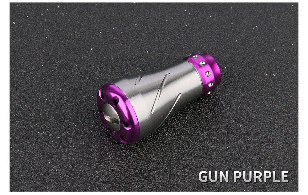 Perilla de mango de carrete de pesca, aleación de aluminio, incluye rodamiento para carrete de pesca de D/S, accesorio basculante DIY, perilla eléctrica, 1 ud.: Morado