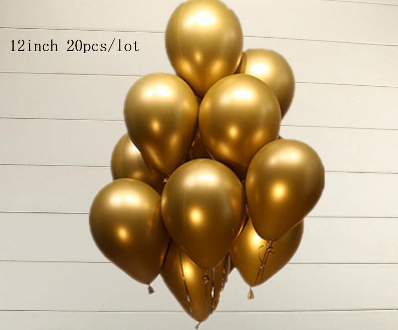 12/10inch Matt Round Pomegranate Red Latex Balloon Party Decoration Ruby Red Double Layer Balloon: 20pcs gold 12inch