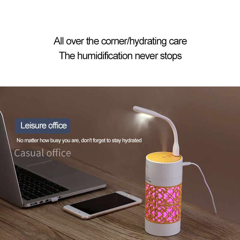 250ml Mini Diffuser Fog Maker Car Humidifier Fogger, Mist Diffuser USB Ultrasonic Diffuser With Led Light Mute Two Modes