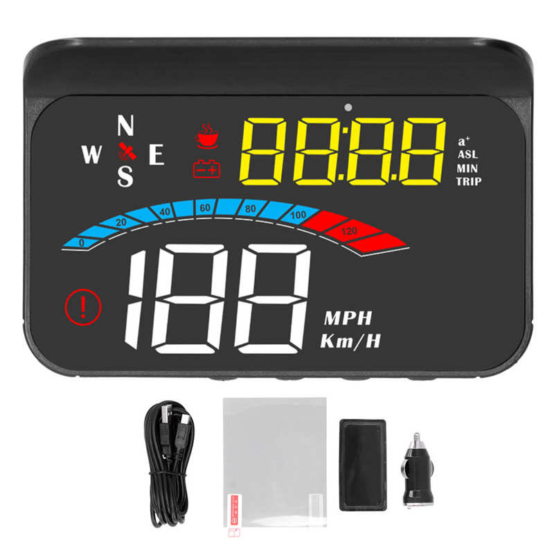 Digitale Snelheid Meter Auto Auto Speed Meter Universal Head Up Display Hud Hd Projector Waarschuwing Functie Monitor Auto Instrument