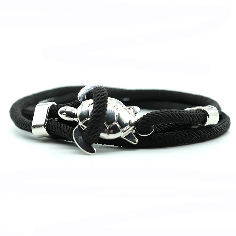 Noter novel skildpadde armbånd til mænd håndlavet flerlags justerbar snor kæde armbånd strand surfer smykker wrap braslet pulseira: Brunlig gul