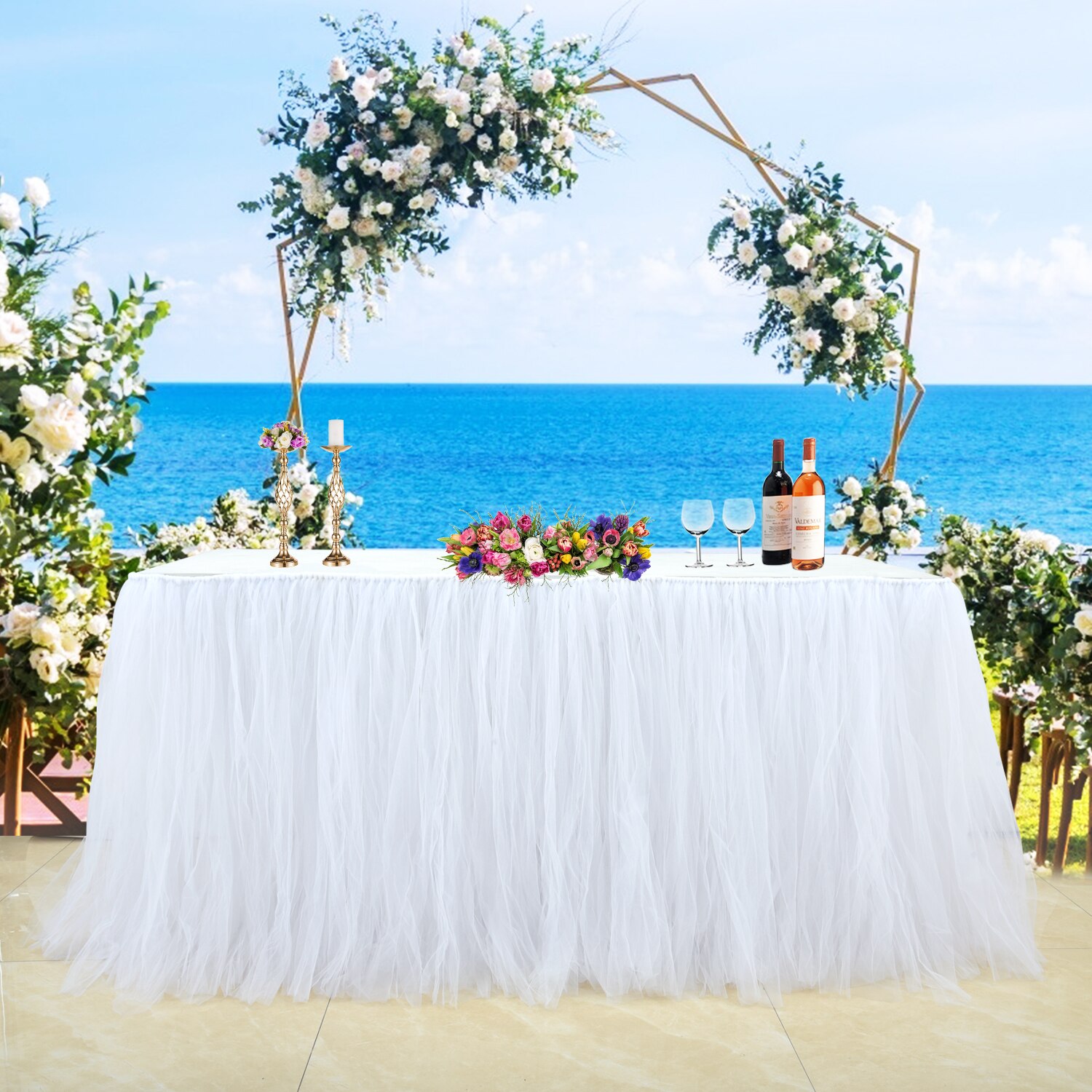 Party Tulle Tutu Table Skirts for Baby Bridal Shower Birthday Party Wedding Party Table Skirt Cover Home Decorations Supplies