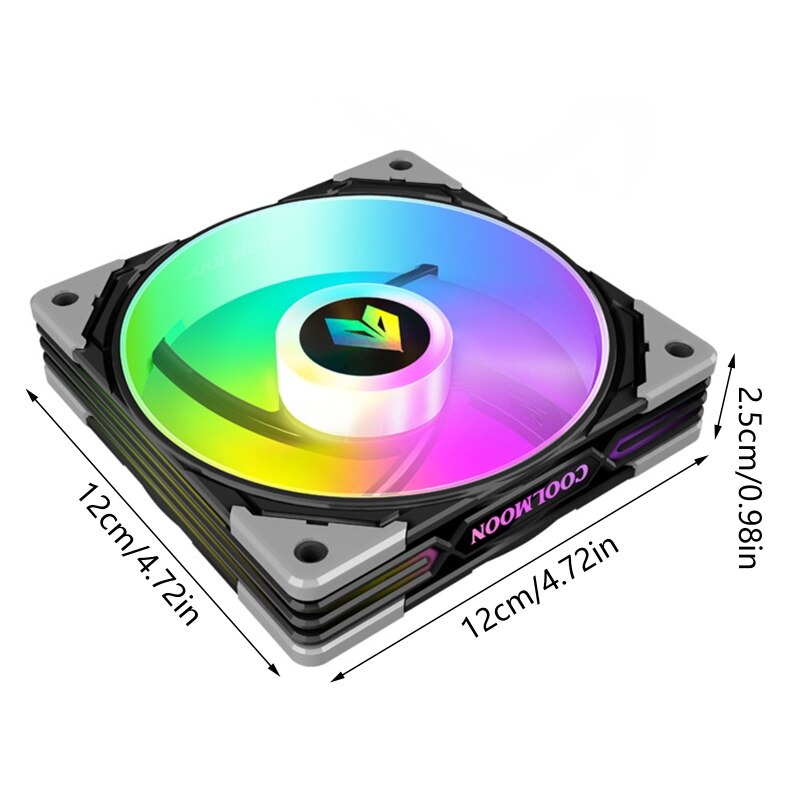ARGB LED 120mm Case Fan,Quiet Edition High Airflow Adjustable Color LED Case Fan