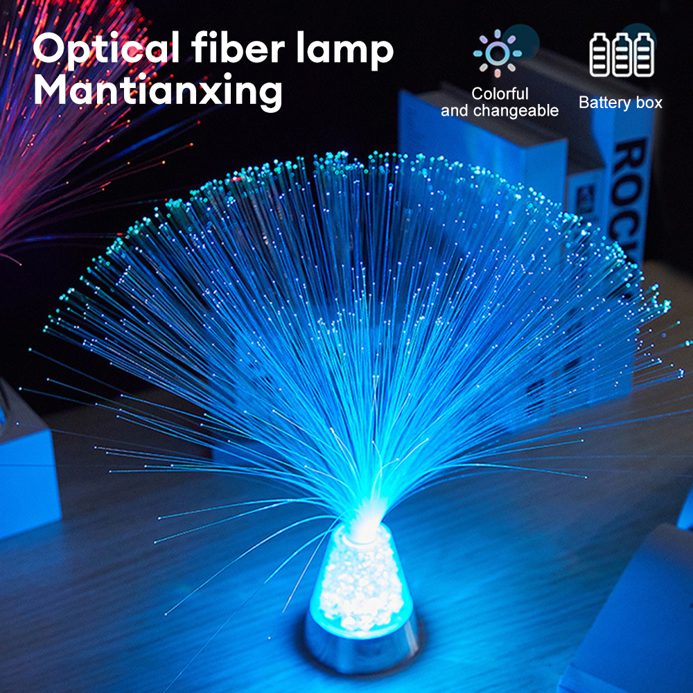 Optisk fiber ljus färgglad atmosfär festlampa festival stjärnhimmel bröllop led färgskiftande scen fiberoptisk lampa för