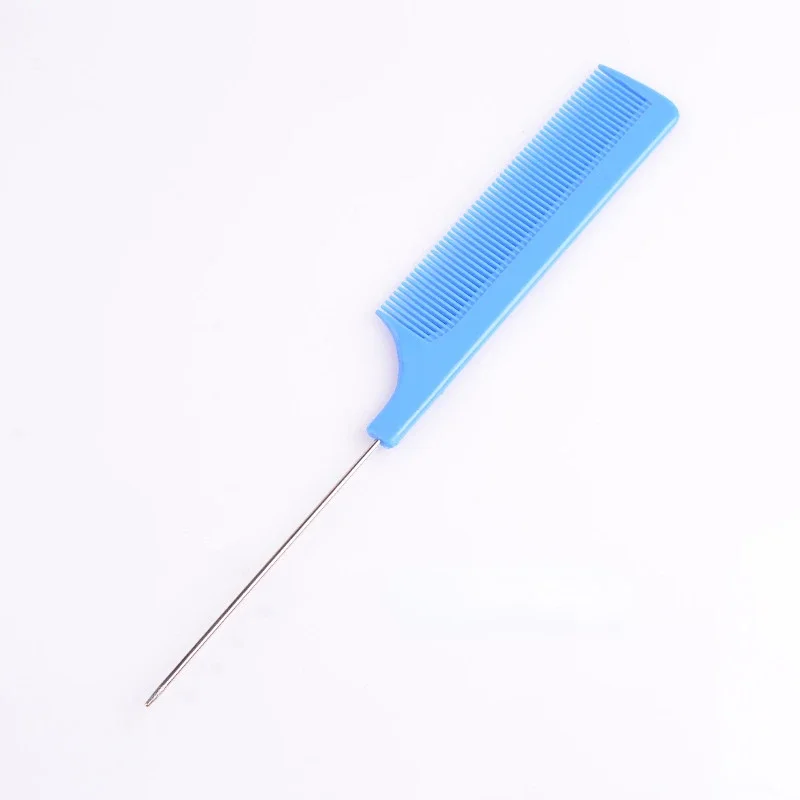 Peine de cola de pelo , peine de corte de pelo de salón , peines de estilismo para el cuidado del cabello de salón con pinchos de acero inoxidable: Caqui
