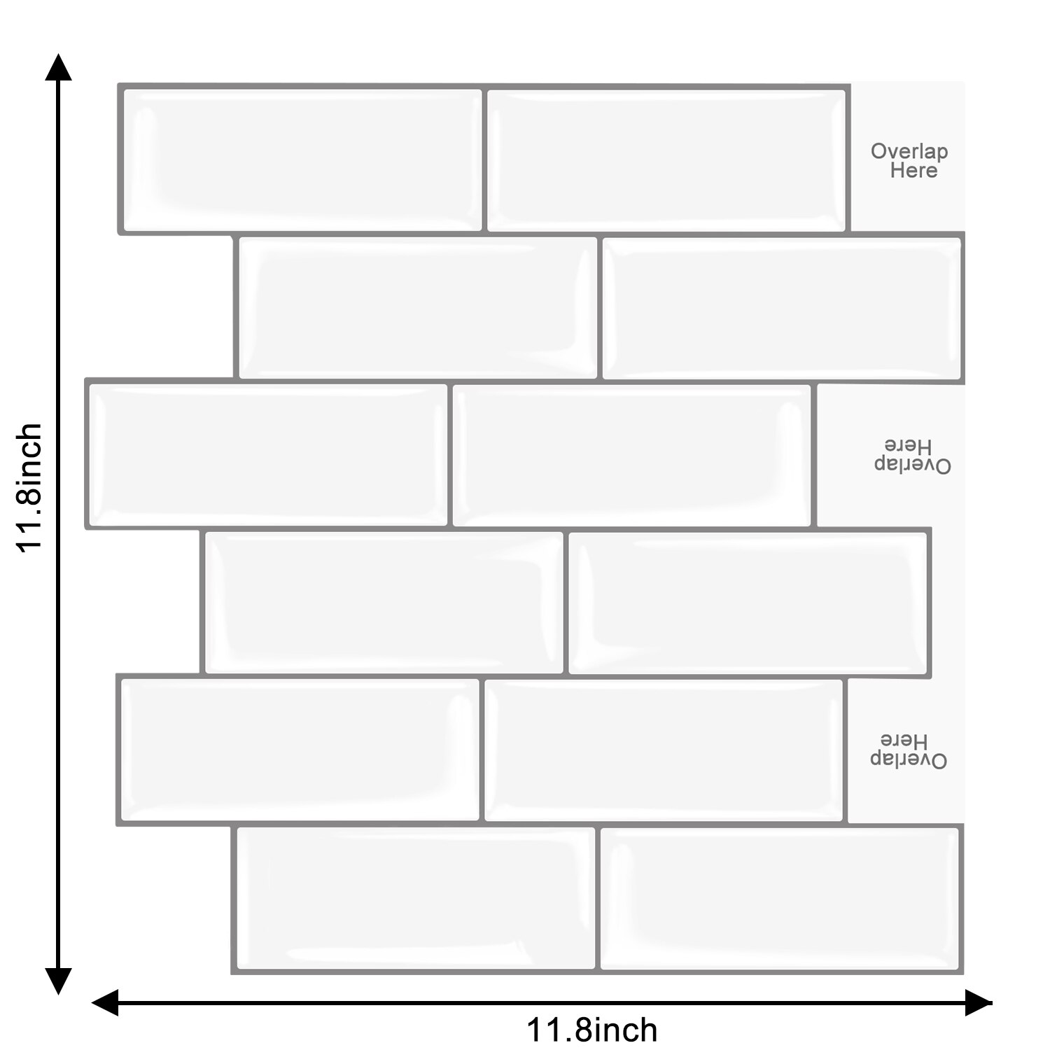 EasyTiles Peel And Stick Kitchen Splash Plate Tile, Household Waterproof And Antibacterial Self-Adhesive Wall Tiles-1 Sheet: T80062