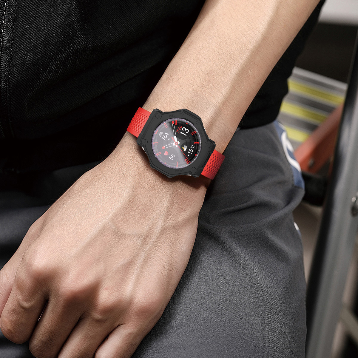 Vidrio + funda para Amazfit t-rex 3 Protector de pantalla antiarañazos película de vidrio templado + parachoques cubierta protectora de silicona Accesorios