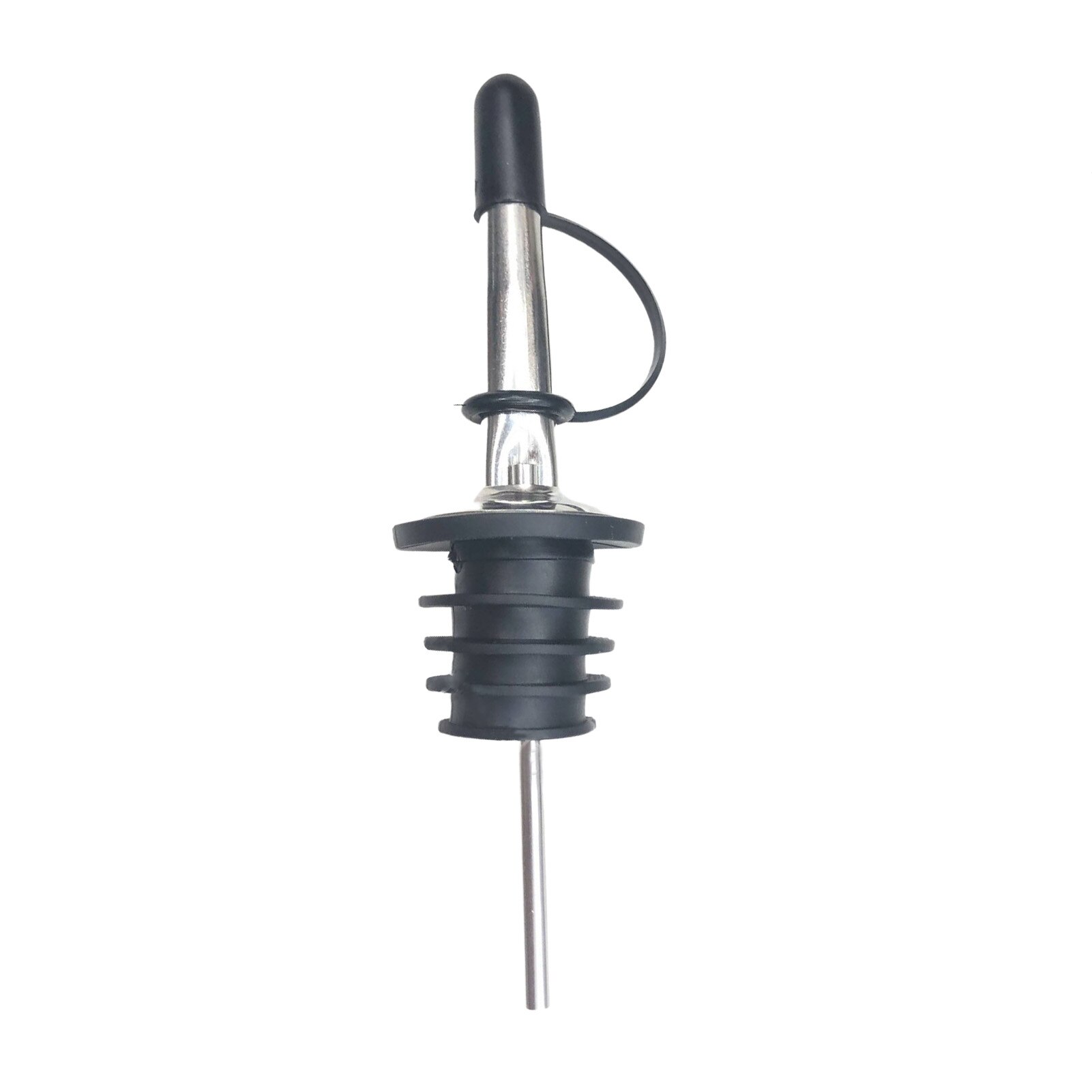 Liquor Bottle Pourer Stainless Steel Liquor Pourers With Rubber Dust Caps Speed Wine Bottle Pourer For Oil Juice Syrup Whiskey