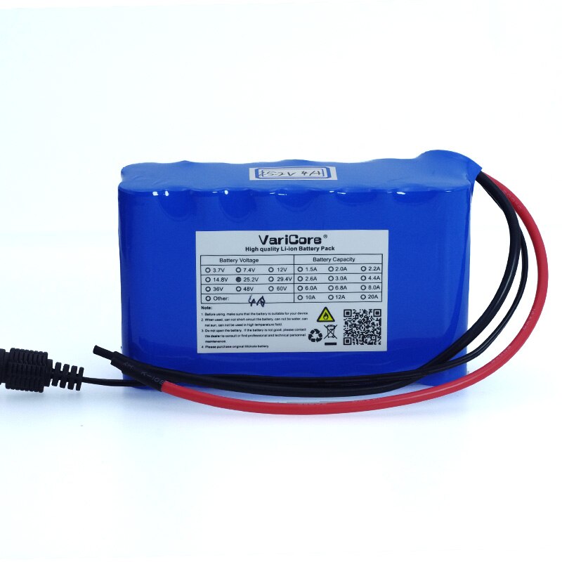 Varicore 24V 4Ah 6S2P 18650 Batterij 25.2 V 4000 Mah Elektrische Fiets/Elektrische/Lithium Ion Batterij pack 1A Charger
