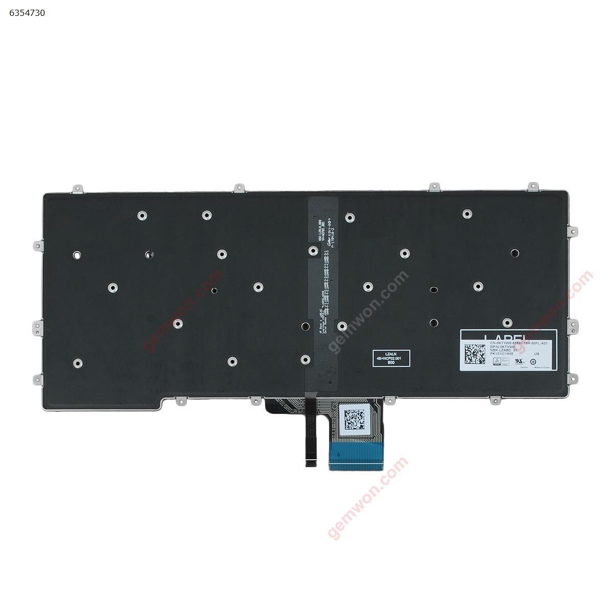 US QWERTY Layout Replacement Keyboard for DELL Latitude 7370 Laptop Black with Backlit NO Frame NO Pointer
