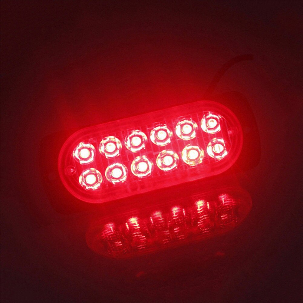 DC 12V-24V 36W 12 LED Lights Off Road Car SUV Truck Safety Urgent Working Light Bar Driving Fog Red Lighting Lamp