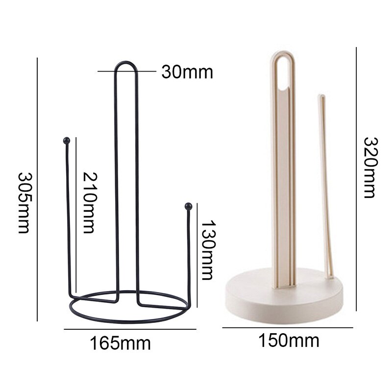 Kitchen Vertical Paper Towel Rack Lazy Rack Roll Paper Holder Plastic Wrap Paper Towel Storage Rack