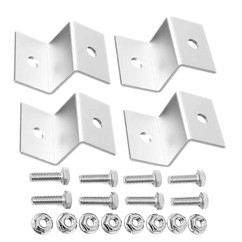 Pack of 4 Solar Panel Z Brackets Mounting Aluminium with Nuts and Screws Motorhomes Cars Caravans Mounted from Grid Roof
