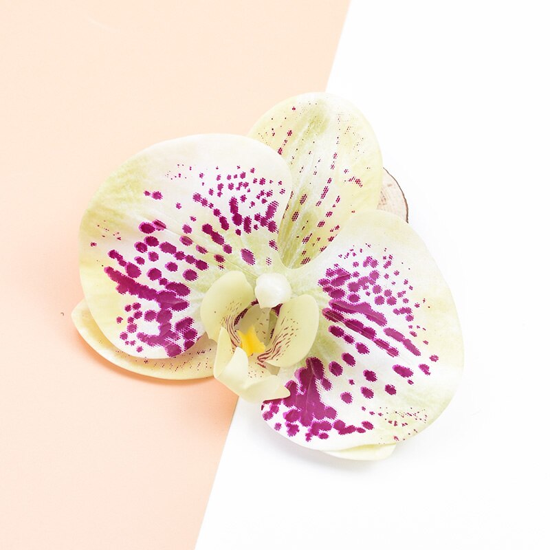 2 stk 3d silke sommerfugl orkidé dekorative blomster kranse kunstige blomster til hjem bryllup dekoration diy blomst væg: Farve 7
