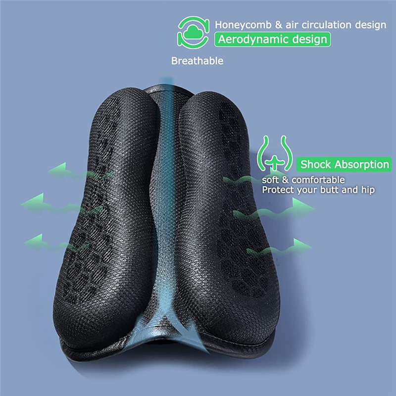Motorkussen, motorfietsgelpad met 3D honingraat schokabsorberende ademende kussenhoes universeel