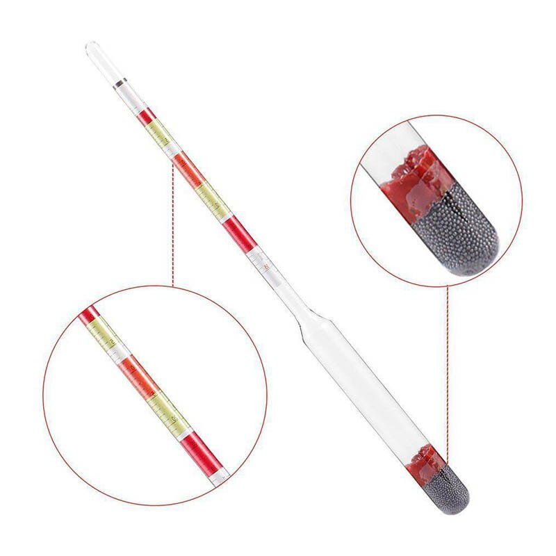 3 Scale Hydrometer TesterTriple Scale Hydrometer Wine Beer Cider Alcohol Testing Making for Home Brewing Beer Alcohol Testing
