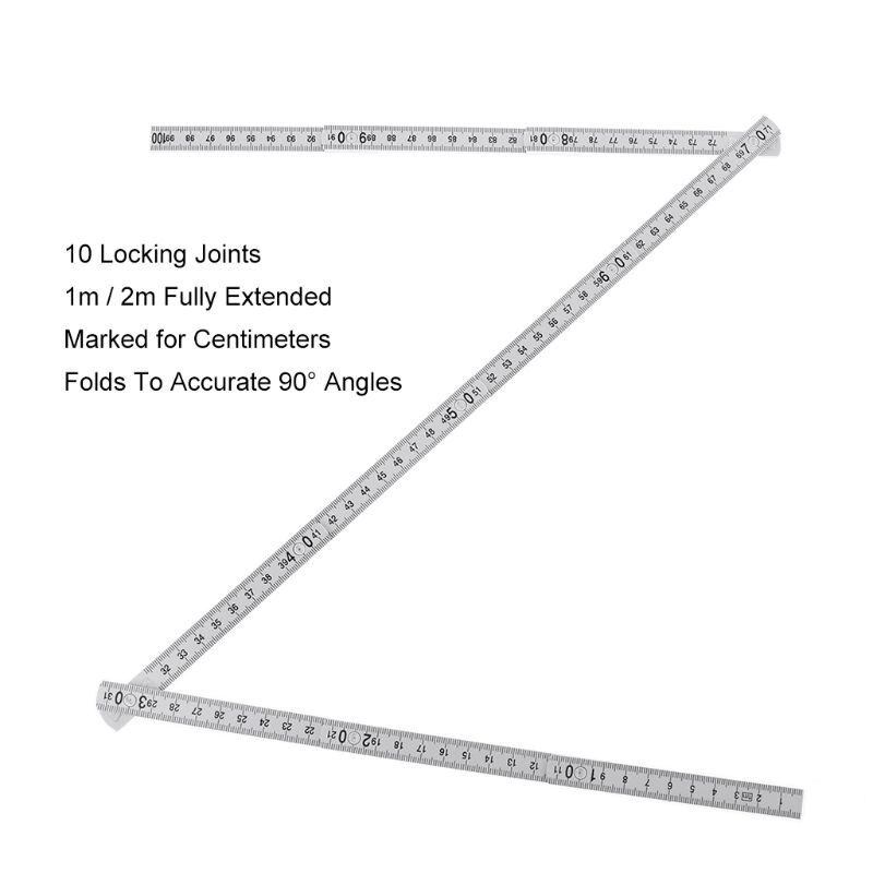 1M 2M 10-parts Folding Carpenters Ruler Lightweigh... – Vicedeal