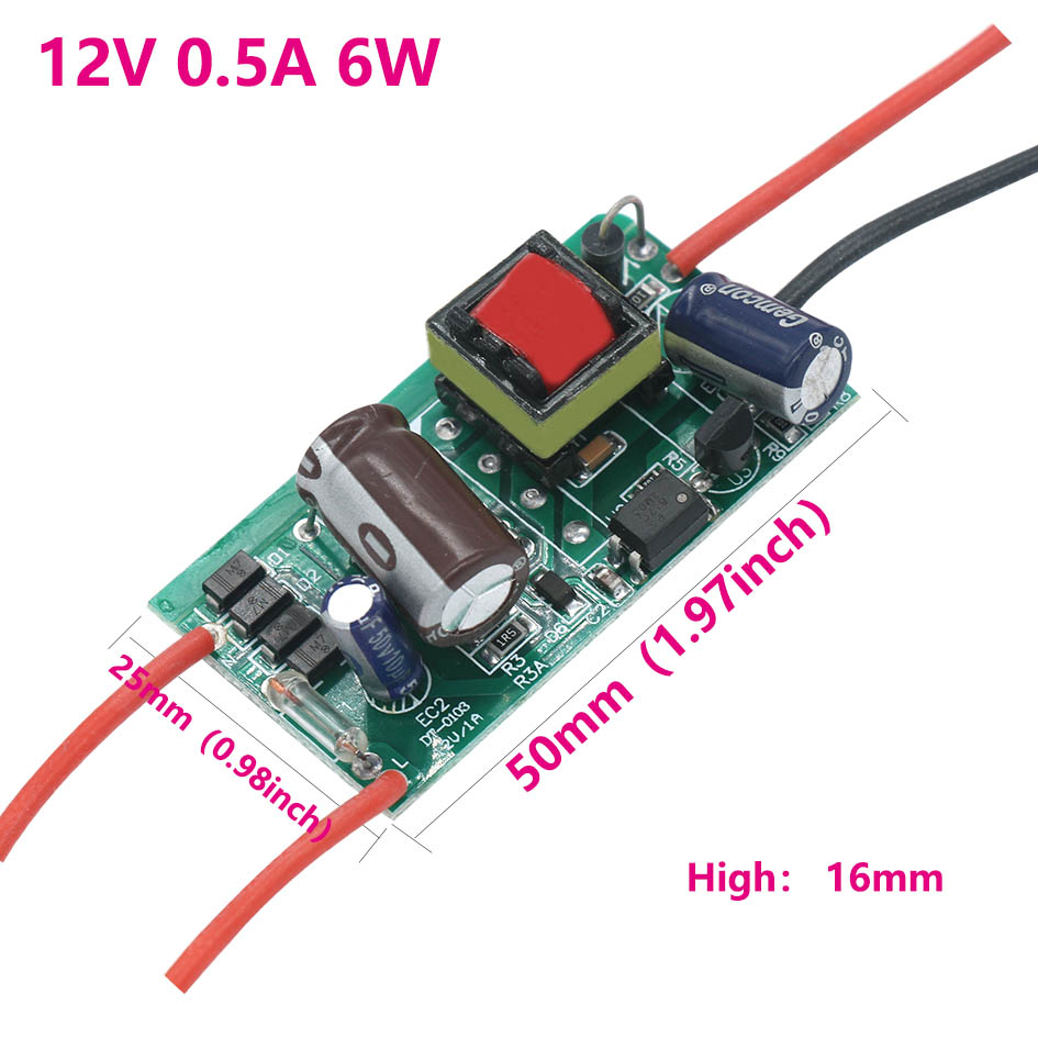 Led Drivesupply 12-24V Led Driver 220V DC24V 1A Licht 12 V 6- 60W voor 24V 1A 1.5A Led Power Light Transformers 12 Volt Voor Led: 12V 0.5A 6W