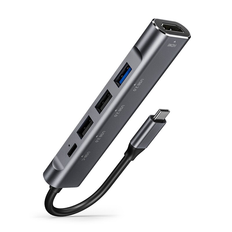HUB USB C 5 en 1, HDMI + 2 USB 2,0 + USB 3,0 + USB C, para Pro Huawei Apple