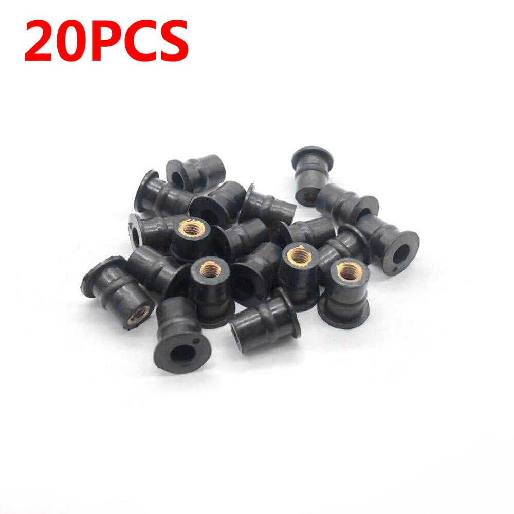50/100 pièces M5 caoutchouc bien écrou 5 Mm métrique moto pare-brise bien écrou contre-écrou laiton écrou fort robuste motos accessoires: 20pcs