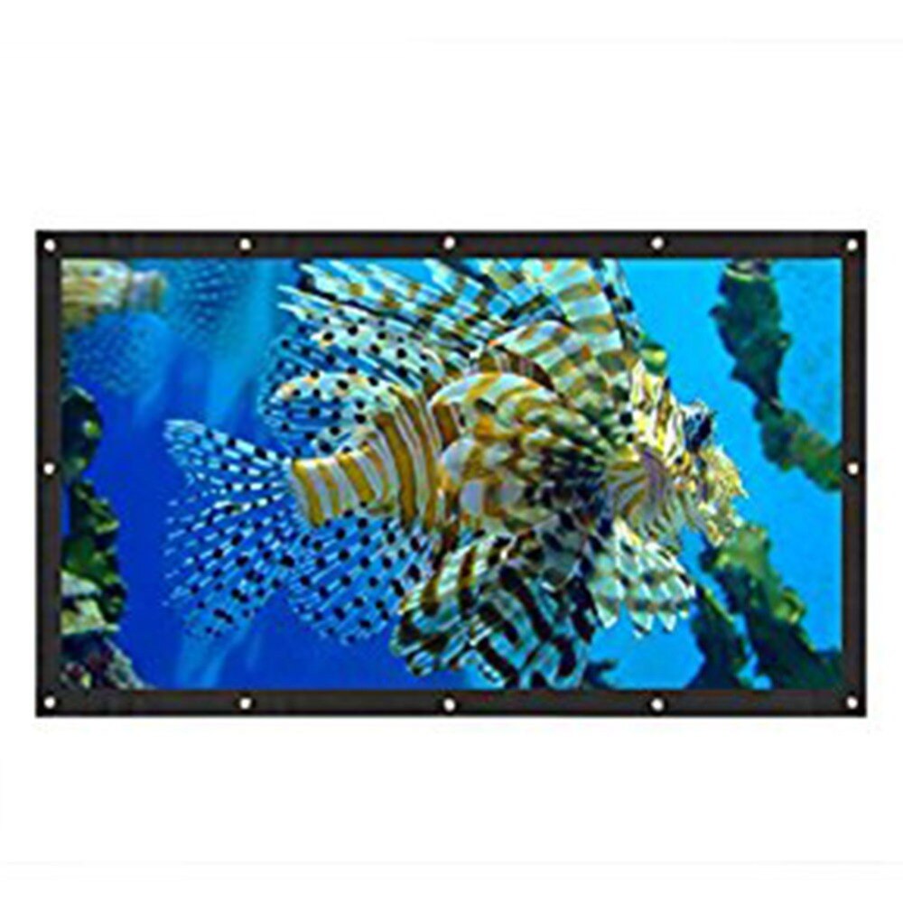 Cortina de lona de fibra para proyector, portátil y suave, plegable, pantalla de proyector de 60/100/120 pulgadas, 16:9 HD, 60 pulgadas, para cine en casa y exteriores