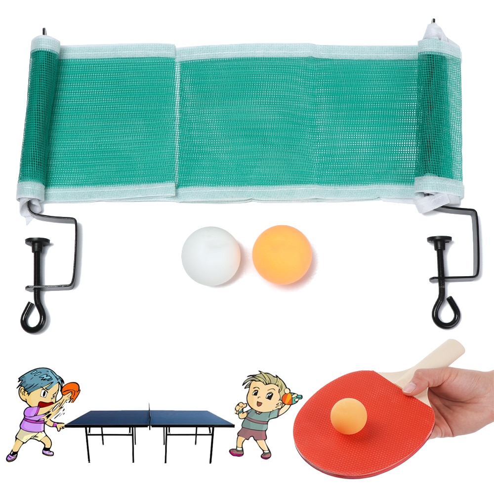 1 Set Portable Table Tennis Set Ping Pong Net Rack Ball Training Accessories Family Indoor Outdoor Sports Game Exercise Tool