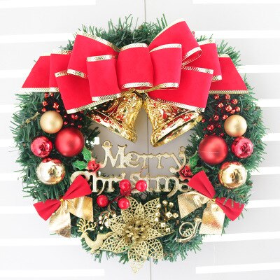 Joylove julekrans dør butiksvindue hængende juletræ dekoration vinring pvc 30cm simulering krans: Rød hjort
