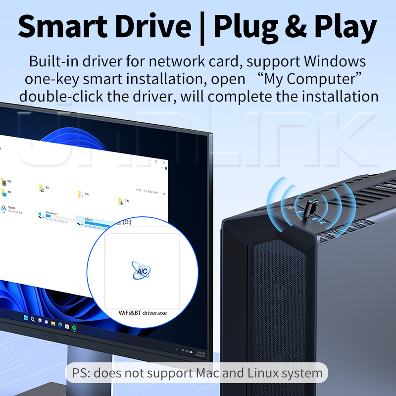 Unnlink 900 Mbit/s USB WiFi Bluetooth Adapter 2 In 1 Dongle WiFi 6 Dual Band 2,4 G 5G Wireless Netzwerk Lan Empfänger
