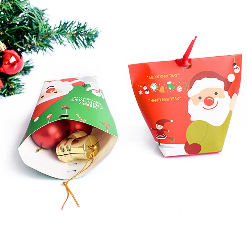 12 teile/satz Weihnachten Kasten Apfel Kasten Weihnachten Dekoration Für Heimat Santa Claus aufbringen Leder Seil Süssigkeit Papier Tasche