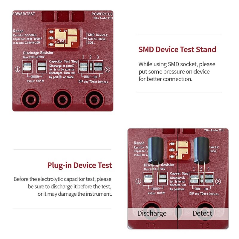 Digital Multimeter Transistor Tester Megger Insulation Tester Resistance Inductance Capacitance ESR Meter DTU-1701