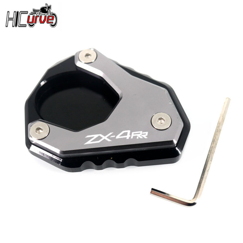 Motorfiets Kickstand Voet Zijstandaard Extension Pad Ondersteuning Plaat Vergroten Fit Voor ZX-4R ZX-4RR ZX4R ZX4RR ZX 4R 4RR 2023 2024: Kaki