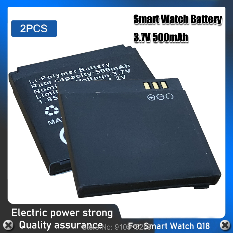 Montre connectée Q18, avec batterie Lithium-ion Rechargeable, 3.7V, 500mAh, 500mAh: 2pcs