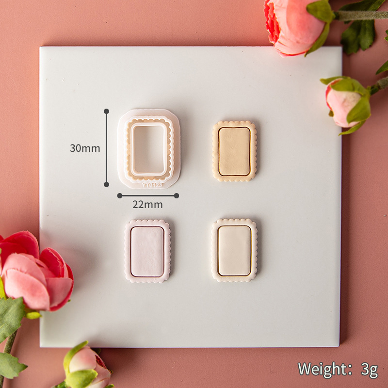 Lace Frame Polymer Clay Cutter Retro Texture Embossing Mold Polymer Clay Tools Polymer Clay DIY Earring Mold: plum