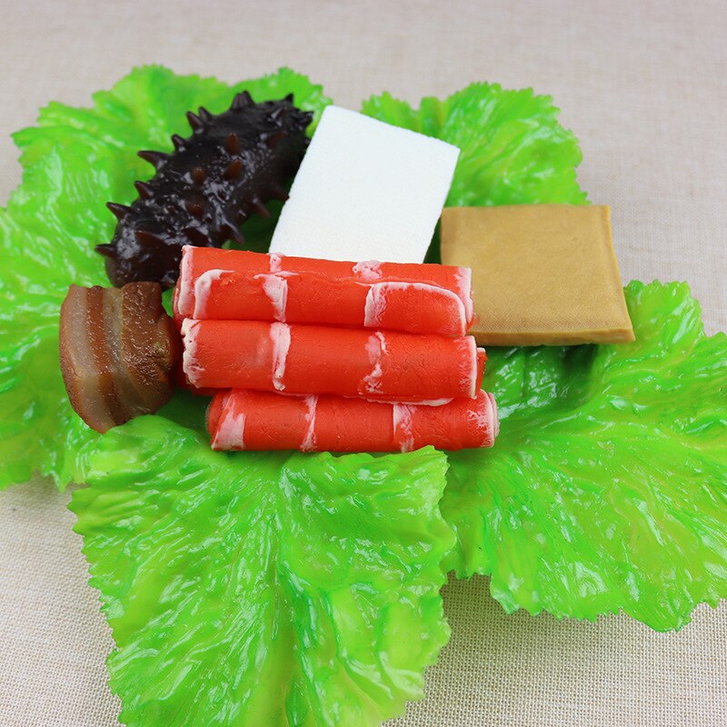 Konstgjord kålblad plast grönsak grön sallad plast blad pvc sallad dekoration